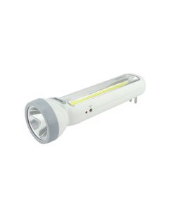 Linterna potátil blanca con 1 led y luz lateral