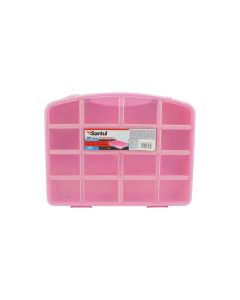 Caja organizadora tipo portafolio color rosa